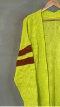 Casaqueto tricot alongado manga longa