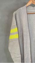 Casaqueto tricot alongado manga longa - Monte Sião Modas