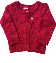 Casaquinho Bebê Corações Tricot