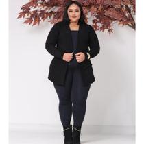 Casaquinho Cardigan Manga Longa Lanzinha Plus Feminina