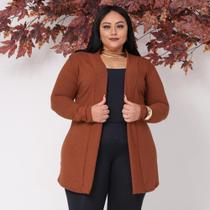 Casaquinho Cardigan Manga Longa Lanzinha Plus Feminina
