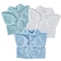 Casaquinho de bebê cardigan kit com 3 manga longa Casaquinho de bebê cardigan kit com 3 manga longa