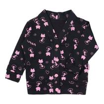 Casaquinho de bebê minimalista gatinha preto
