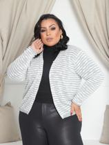 Casaquinho Gg Plus Size Leve Listado