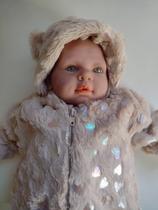 Casaquinho Inverno Bebê Peluciado com Capuz e Orelhinhas Casaquinho Inverno Bebê Peluciado com Capuz e Orelhinhas