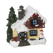 Casas De Natal Retro Iluminadas Por LED, Cabanas De Madeira, Figuras Colecionáveis Para Decoração