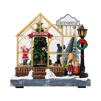 Casas Iluminadas De Natal Com Música, Figuras Colecionáveis, Decoração De Edifícios, Decoração De