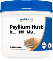 Casca de psyllium em pó Nutricost 680g sem OGM, sem glúten