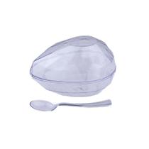 Casca ovo páscoa acrílica diamante g 350g c/colher 4un blue - Blue Star