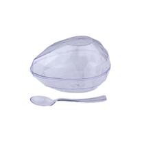 Casca ovo páscoa acrílica diamante m 250g c/colher 4un blue