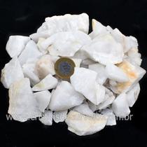 Cascalho Bruto de Quartzo Leitoso Branco 1 Kg - Tamanhos de 10 a 20mm Tipo B