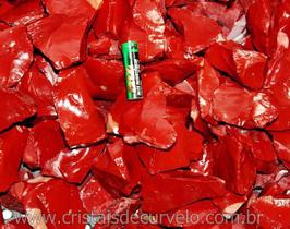 Cascalho de Jaspe Vermelho Bruto para Orgonite - 5kg - Classe A
