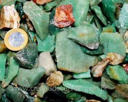 Cascalho de Quartzo Verde Cristal Bruto 3kg para Orgonite - Classe A