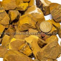 Cascalho Jaspe Amarelo Bruto Natural 10kg para Orgonite