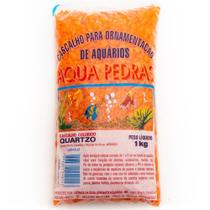Cascalho (quartzo) N 2 1kg laranja escuro para de aquário - Aqua Pedras