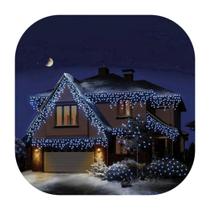 Cascata 120 Led 8 Funções Prova D'água Branco Frio Bivolt Fio Branco 3m Uso Externo Natal