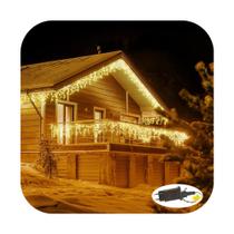 Cascata 300 Led 10 Funções Prova D'água Branco Quente 31v Bivolt Fio Branco 6m Uso Externo Natal Cascata 300 Led 10 Funções Prova D'água Branco Quente 31v Bivolt Fio Branco 6m Uso Externo Natal