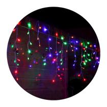 Cascata 300 Led C/Fio Branco 8 Funções Decoração 6,5m 110v