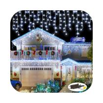Cascata 320 Led 10 Funções Prova D'água Branco Frio 31v Bivolt Fio Branco 8m Uso Externo Natal Cascata 320 Led 10 Funções Prova D'água Branco Frio 31v Bivolt Fio Branco 8m Uso Externo Natal