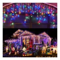 Cascata 400 Leds Colorido 10 Metro C/ Fio Branco 8 Funções 110V Cascata 400 Leds Colorido 10 Metro C/ Fio Branco 8 Funções 110V