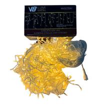 Cascata 400 Leds Strobo Bivolt 10m Branco Quente Fio Branco Decoração Natal Festas Pisca Pisca Cascata 400 Leds Strobo Bivolt 10m Branco Quente Fio Branco Decoração Natal Festas Pisca Pisca