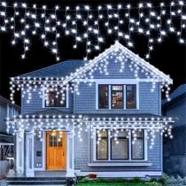Cascata 400Led 10M Natal Pisca Prova Dagua Branco Quente 11 Cascata 400Led 10M Natal Pisca Prova Dagua Branco Quente 11