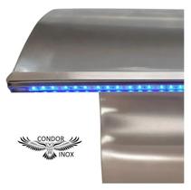 Cascata aço inox naja media iluminação led rgb 80cm para piscina garantia fabricante - Condor Inox