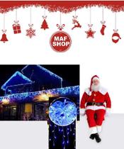 Cascata Azul Pisca Fio Transparente 100 LED 2 metros 127 V