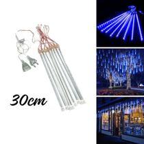 Cascata C/8 Tubos Queda Pisca Chuva Led Decoração Natal 30cm - TOP NATAL