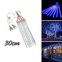 Cascata C/8 Tubos Queda Pisca Chuva Led Decoração Natal 30cm - TOP NATAL