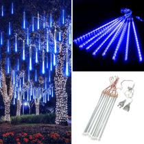Cascata C/8 Tubos Queda Pisca Chuva Led Decoração Natal 50cm - TOP NATAL