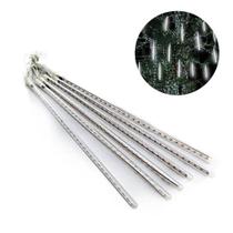 Cascata Chuva de Neve 180 LEDs Natal 6 Tubos Enfeite Natalino Pisca Pisca Iluminaçao Decoraçao Queda Gelo