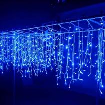 Cascata de 100 LEDs 3 Metro 8 Funções Com Conectores Macho e Fêmea 127V Azul 11904 Cascata de 100 LEDs 3 Metro 8 Funções Com Conectores Macho e Fêmea 127V Azul 11904
