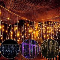 Cascata de 400 LEDs 10 Metro 8 Funções Com Conectores Macho e Fêmea 110V
