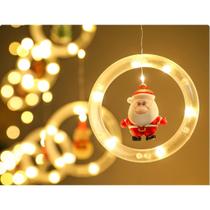 Cascata de Argola Cortina 130 LED Fio De Fada Papai Noel Natal Cascata de Argola Cortina 130 LED Fio De Fada Papai Noel Natal