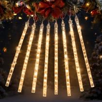 Cascata De Natal Bastão Meteoro 8 Tubos Pisca Pisca 136 Leds Iluminação Bivolt