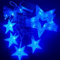 Cascata Estrela Azul 138 Led 2,50m Pisca Com 8 Funções Natal