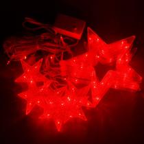 Cascata Estrela Vermelho 138 Led 2,50m Pisca Com 8 Funções Natal Cascata Estrela Vermelho 138 Led 2,50m Pisca Com 8 Funções Natal