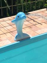 Cascata Golfinho em fibra para piscina na cor Azul