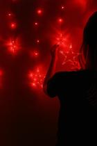 Cascata Led Com Estrelas Decoração 8 Funções Pisca Natal