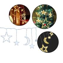 Cascata Led com Estrelas e Lua Decoração de Natal 220v - Outras Marcas Cascata Led com Estrelas e Lua Decoração de Natal 220v - Outras Marcas
