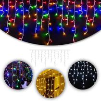 Cascata Led Enfeite Natal 400 Leds 9,5 Metros Colorida
