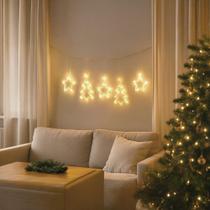 Cascata LED Natal Estrelas e Árvore 4,5m 220V Piscante - Genérica Cascata LED Natal Estrelas e Árvore 4,5m 220V Piscante - Genérica