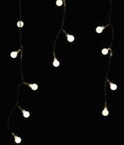 Cascata Natalina 80 Leds Bolinhas Branco Quente Estático 1,5x0,5M Fio 127V SALDÃO.