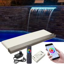 Cascata para Piscina 80cm de Embutir com Iluminação Led RGB e Controlador WiFi - Sol e Água Piscinas e Acessórios