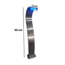 Cascata Para Piscina Slim Com LED 80x13cm Inox 304 Entrada 50mm Luxo