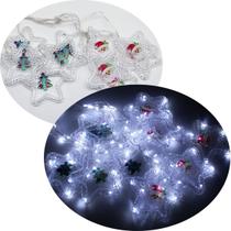 Cascata Pisca LEDs Decoração Árvore Natal Noel Branco De 3M Cascata Pisca LEDs Decoração Árvore Natal Noel Branco De 3M