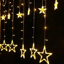 Cascata Pisca Pisca Estrela 138 LED Com Estrela E Estrela Com Lua 8 Funções 2,5 metros 110V. Cascata Pisca Pisca Estrela 138 LED Com Estrela E Estrela Com Lua 8 Funções 2,5 metros 110V.