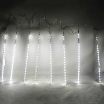 Cascata Pisca Pisca Natal Snow Fall Chuva de Neve 8 Tubos Branco 320 Leds