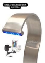 Cascata Piscina Slim Com Led 70x10cm Inox